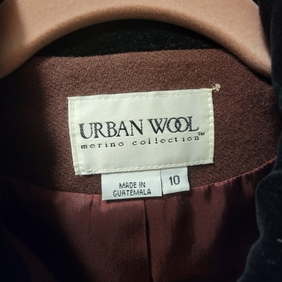 Urban Wool Merino Collection Coat Size 10 Brown - Picture 2 of 5